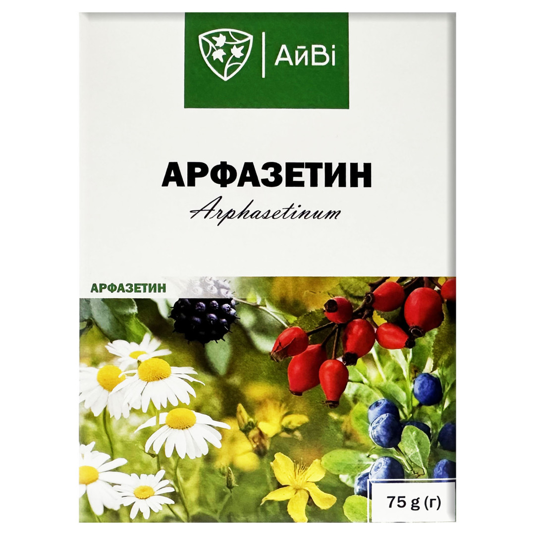 Трав'яна суміш "Арфазетин" (ромашка, шипшина, стручки квасолі, хвощ, звіробій, листя чорниці, елеутерокок) для підтримання рівня цукру 75g/2.65 Oz