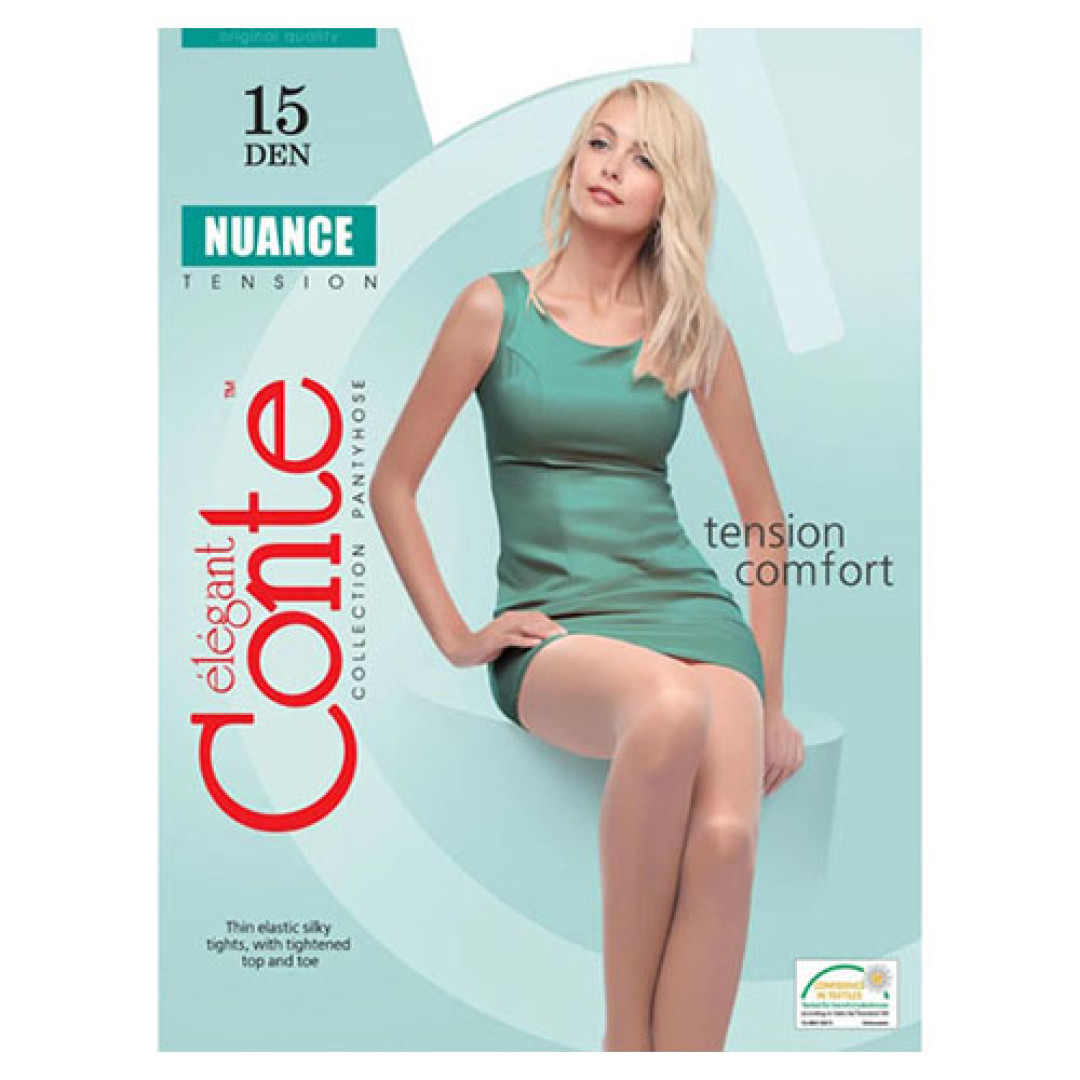 Напівпрозорі колготки Conte Nuance 15 Den Bronz, 3