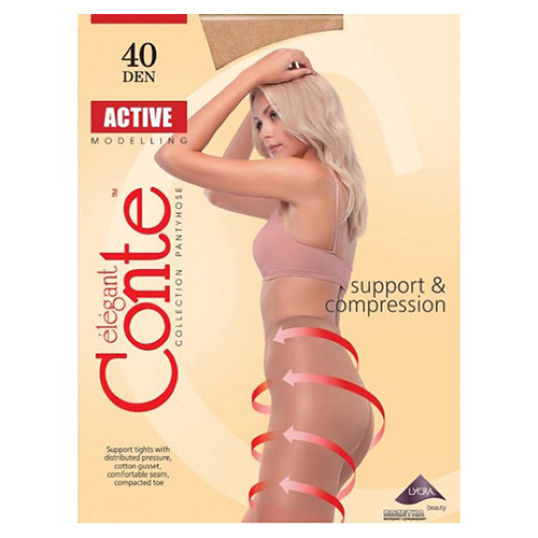Прозорі панчохи Conte Active 40 Den Bronz, 2