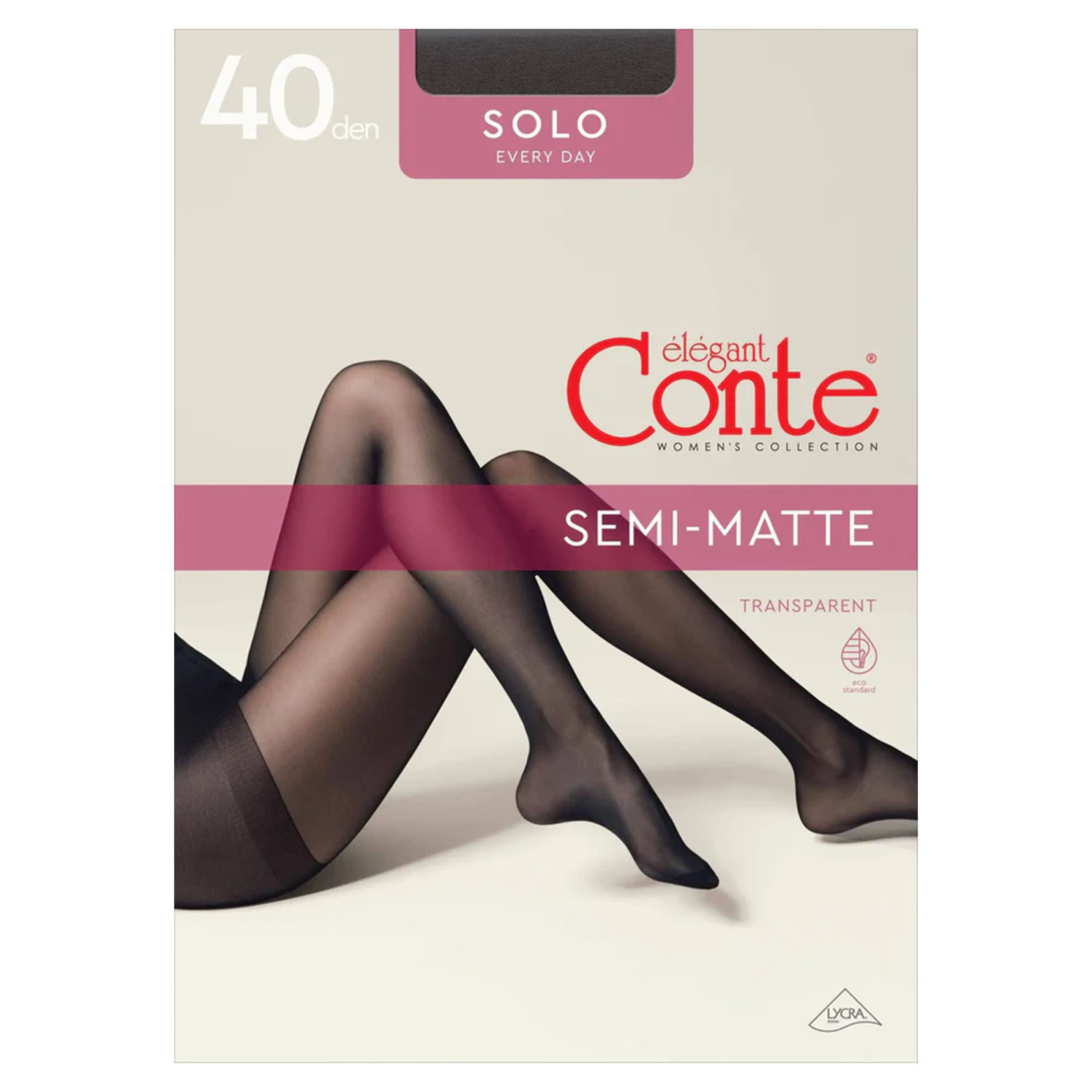Прозорі панчохи Conte Solo 40 Den Nero, 3