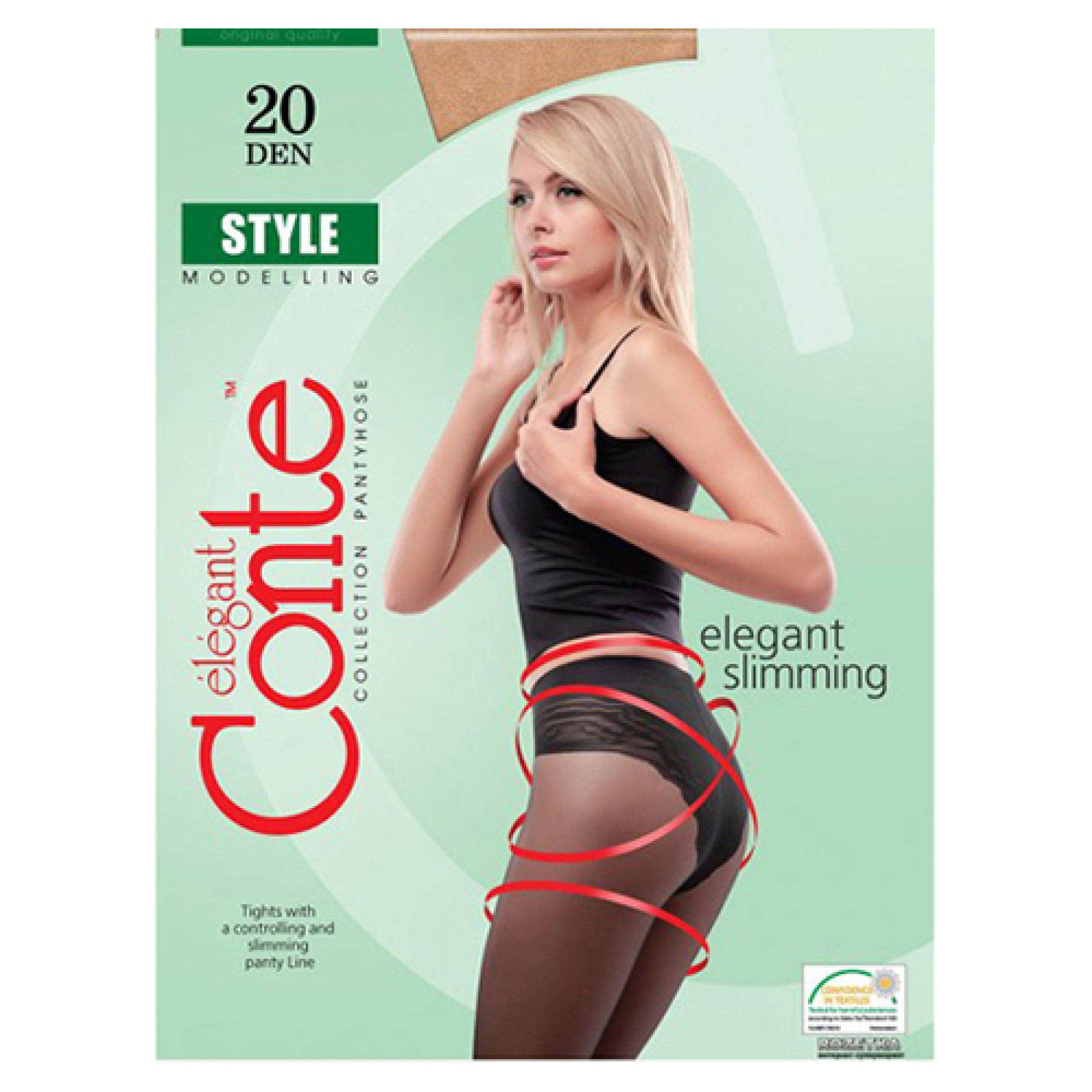 Прозорі колготки Conte Style 20 Den Nero, 3