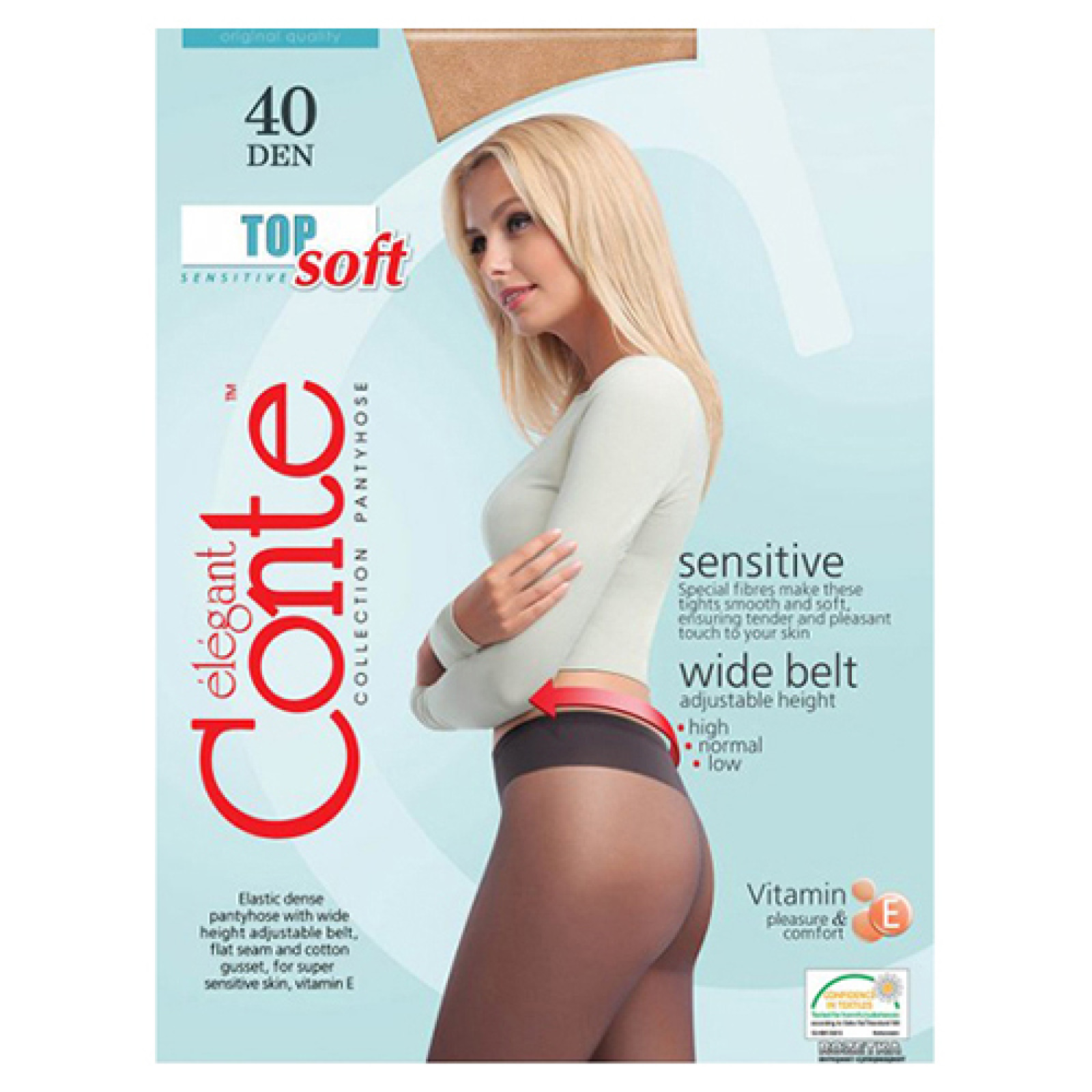 Прозорі панчохи Conte Top Soft 40 Den Beige, 4