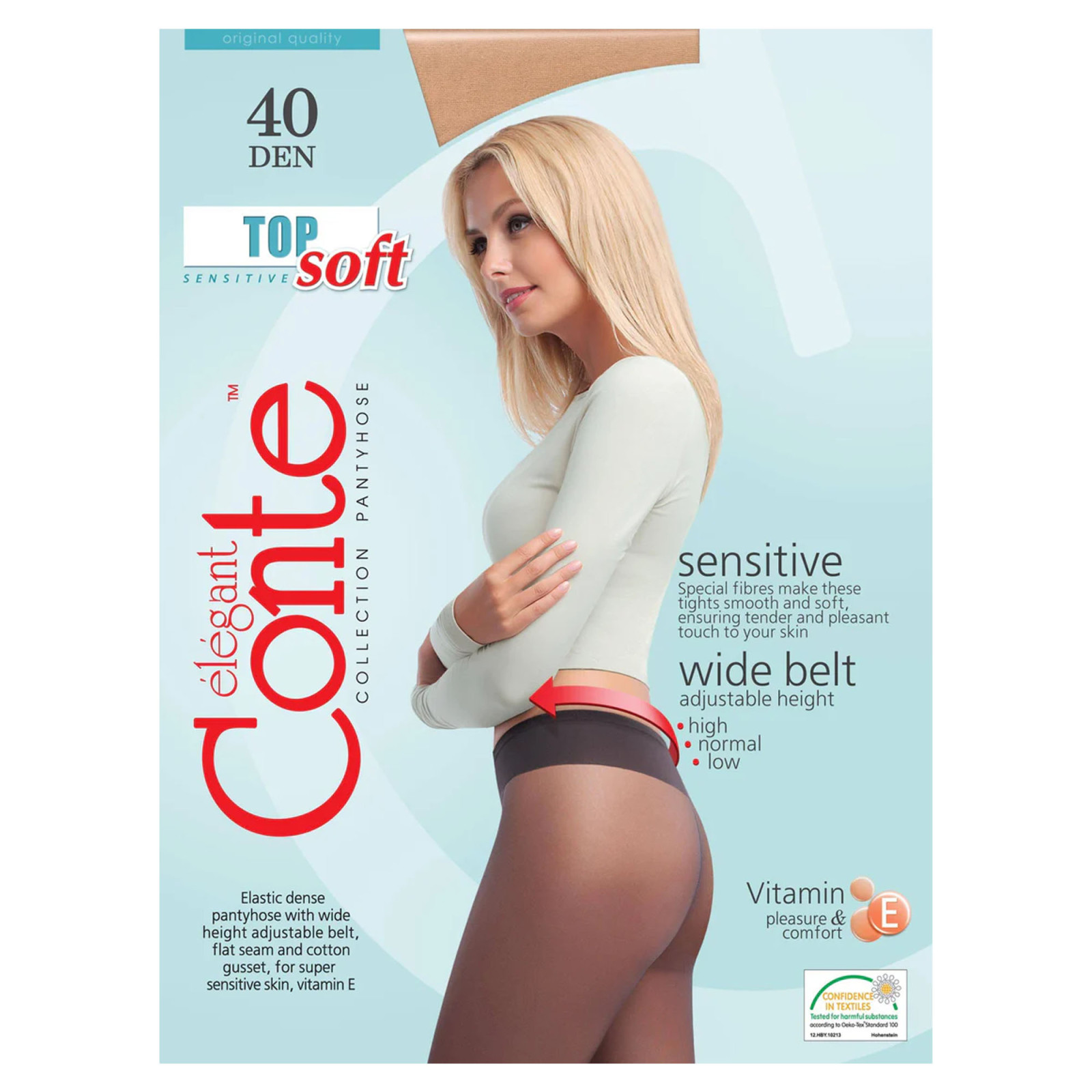 Прозорі панчохи Conte Top Soft 40 Den Natural, 4