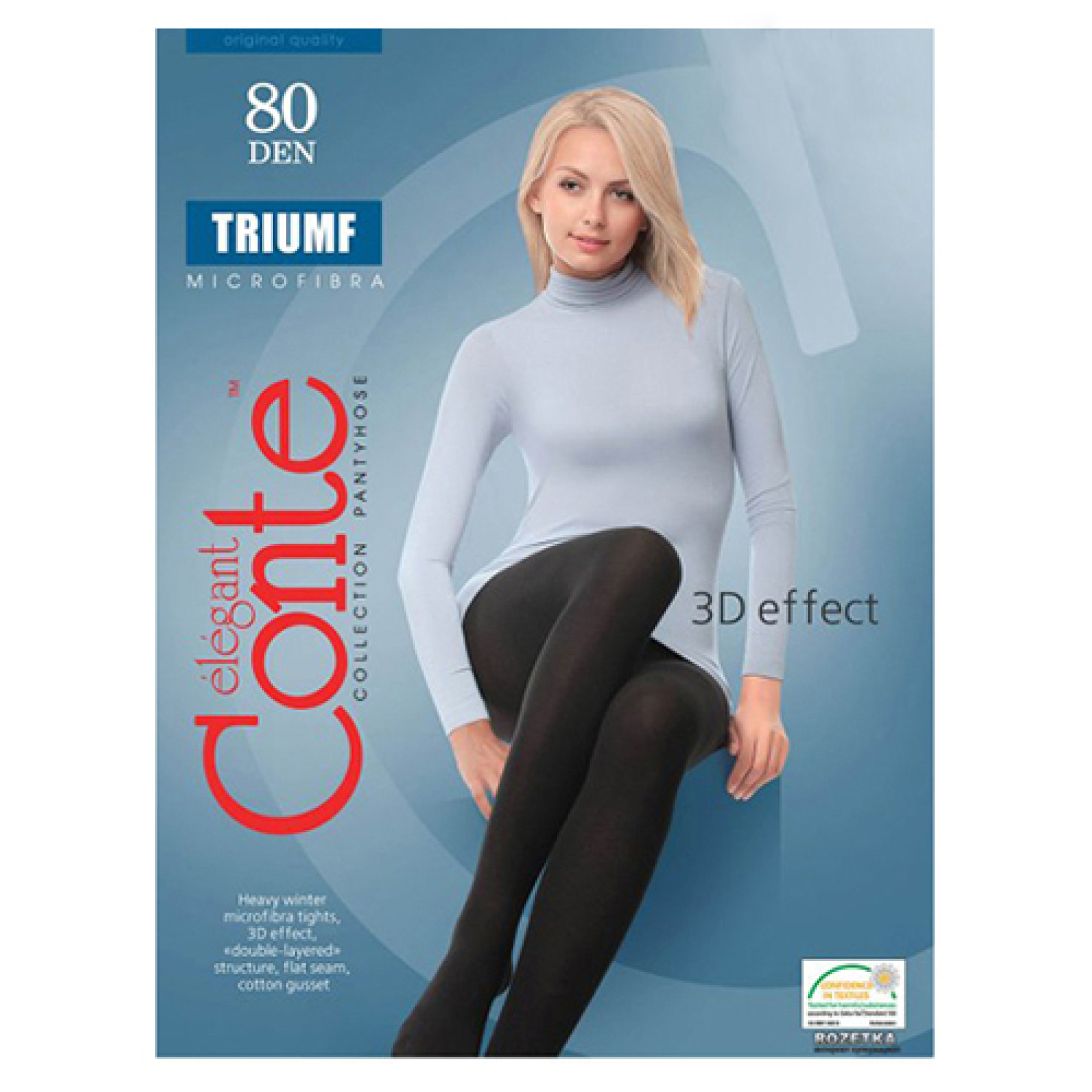 Прозорі колготки Conte Triumf 80 Den Nero, 3