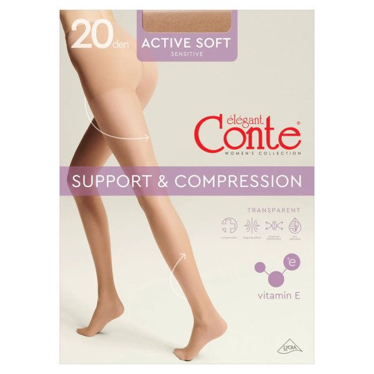 Conte sheer pantyhose Active Soft 20 Den Nero