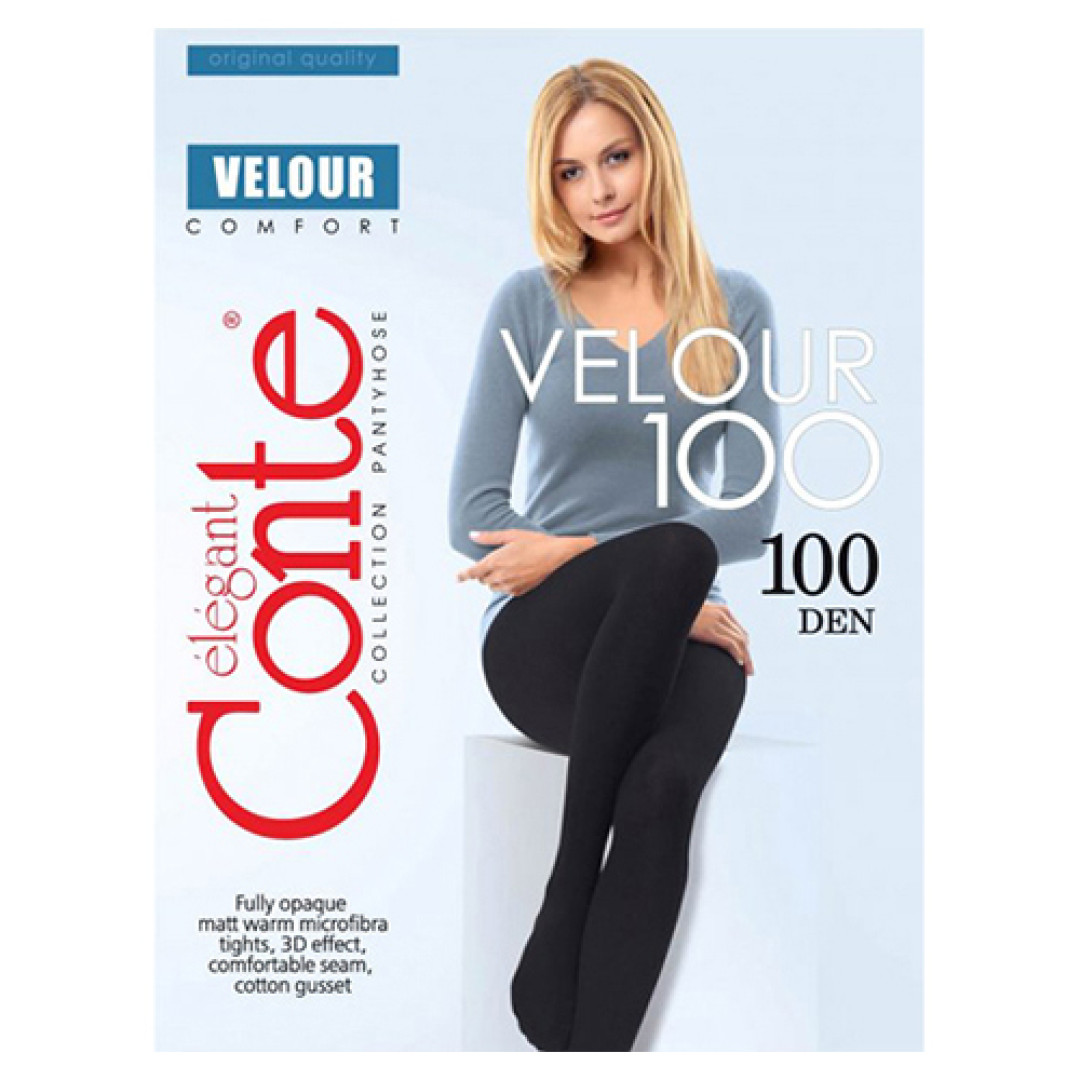 Прозорі колготки Conte Velour 100 Den Nero, 4