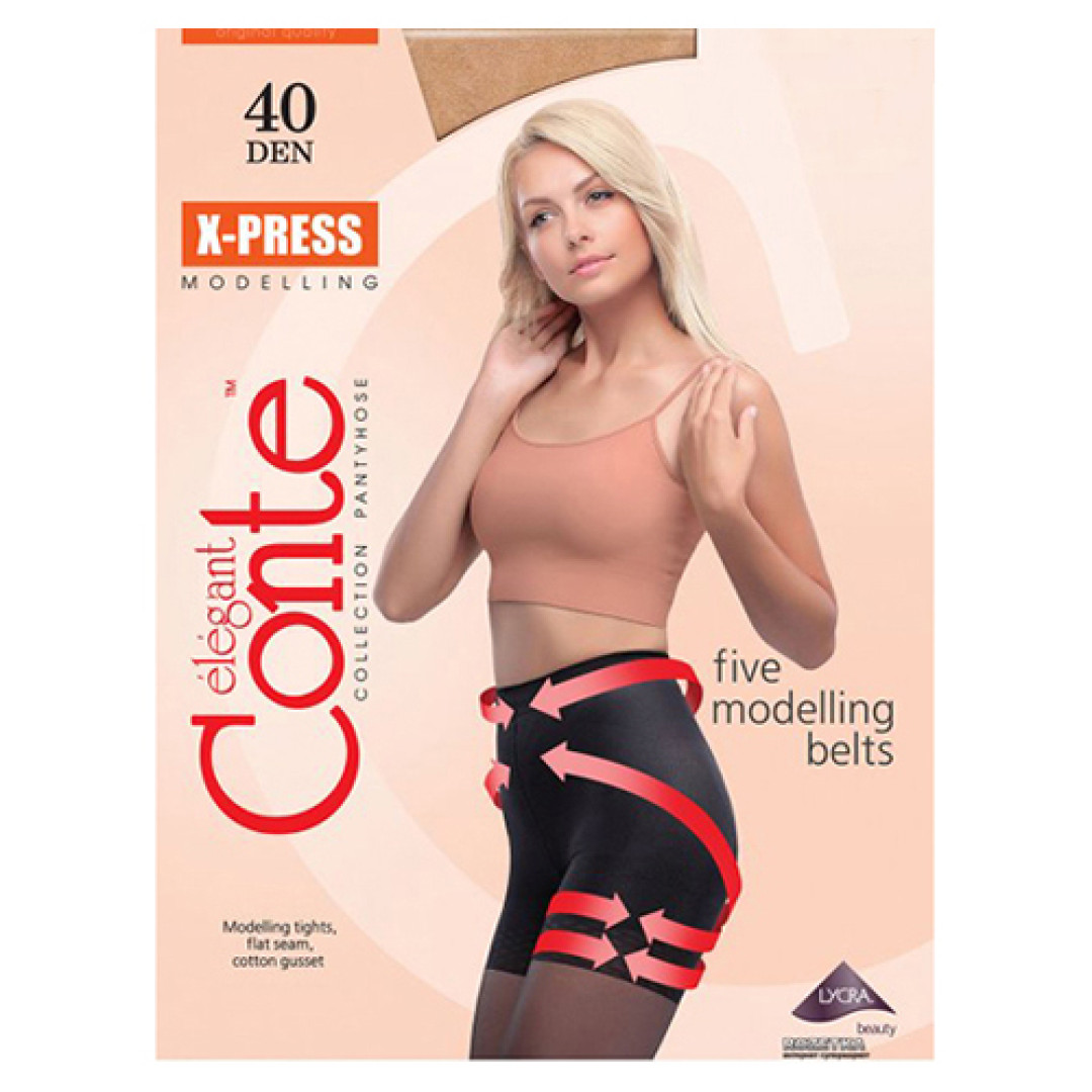Прозорі колготки Conte X-PRESS 40 Den Natural, 3
