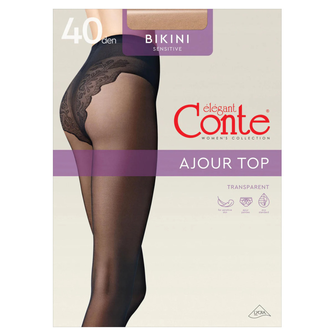 Прозорі панчохи Conte Bikini 40 Den Natural, 3