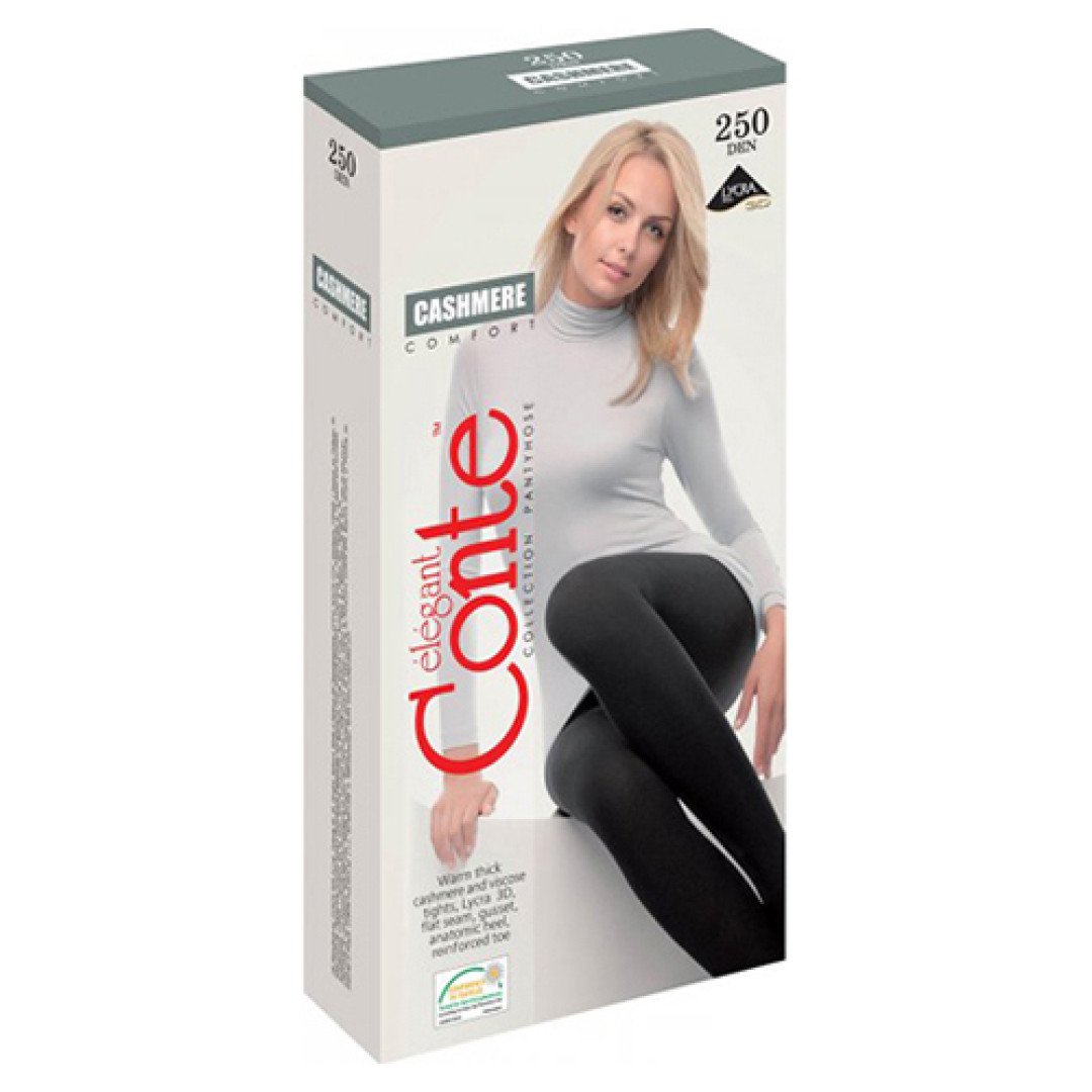 Прозорі колготки Conte Cashmere 250 Den Nero, 4