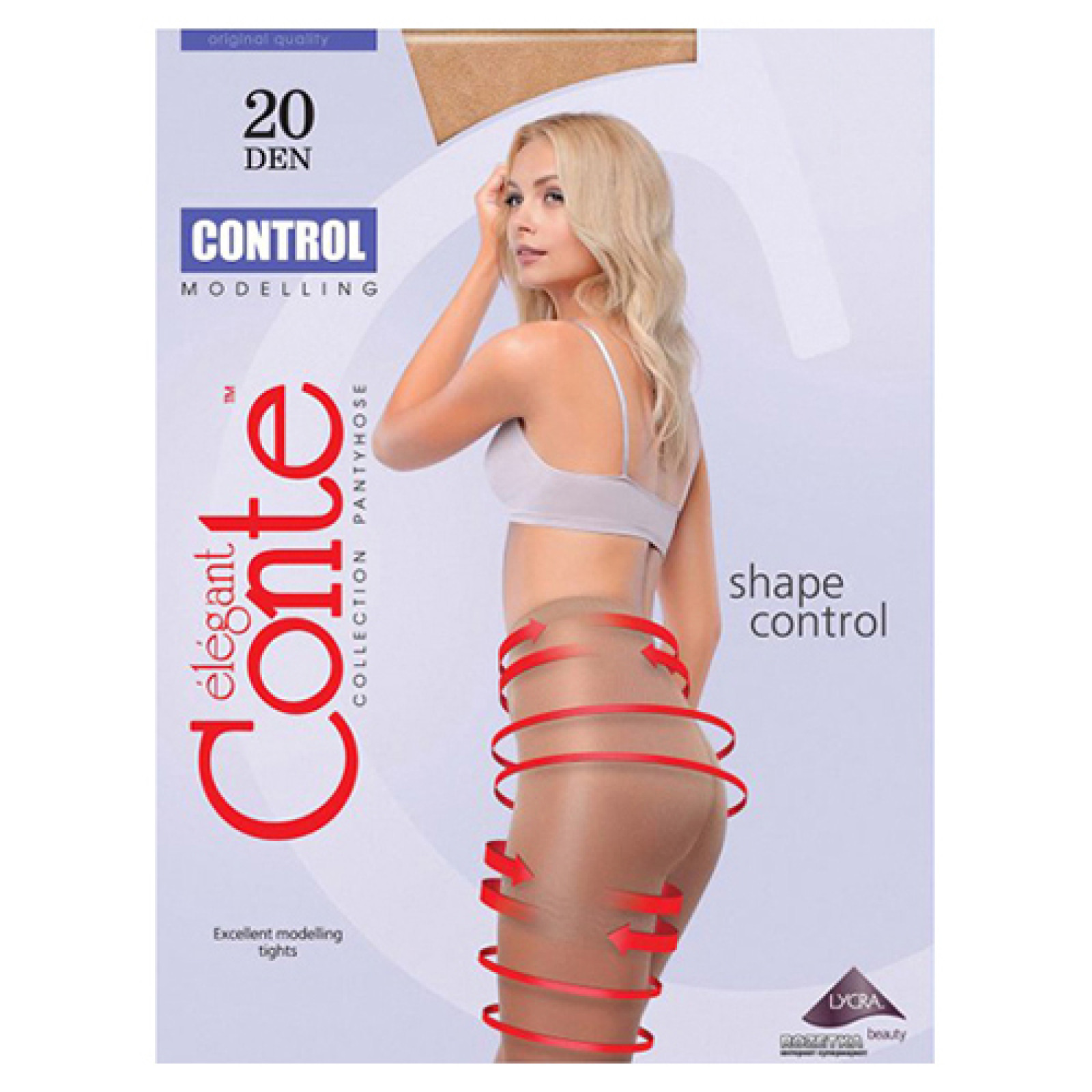 Прозорі панчохи Conte Control 20 Den Bronz, 2