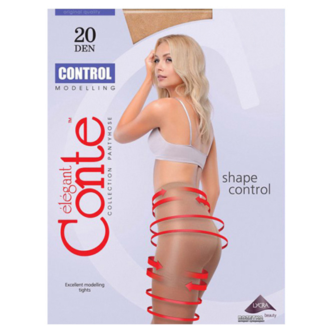 Прозорі колготки Conte Control 20 Den Mocca, 2