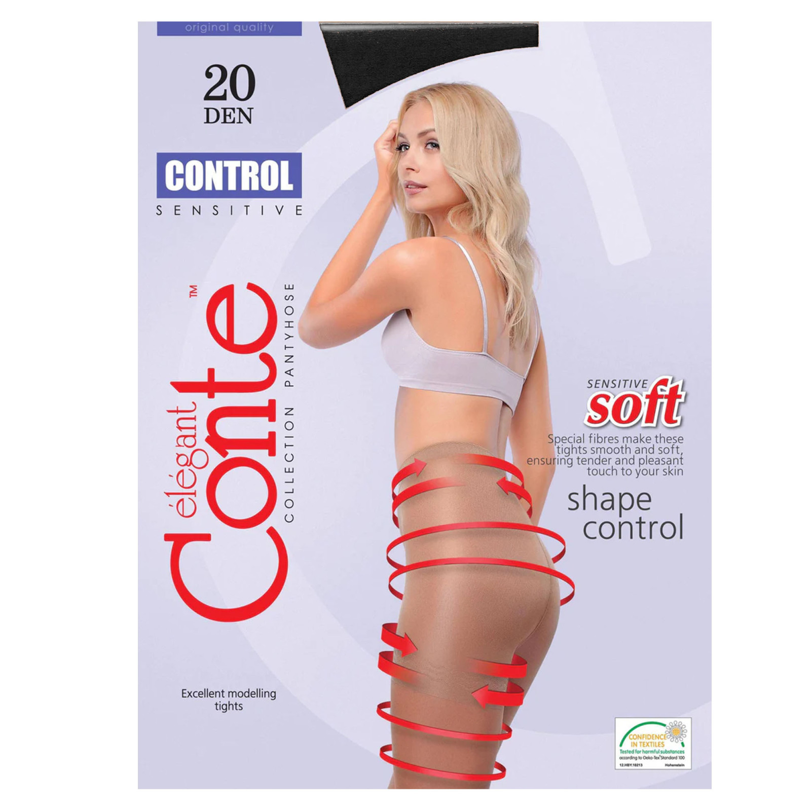 Прозорі колготки Conte Control 20 Den Nero, 3