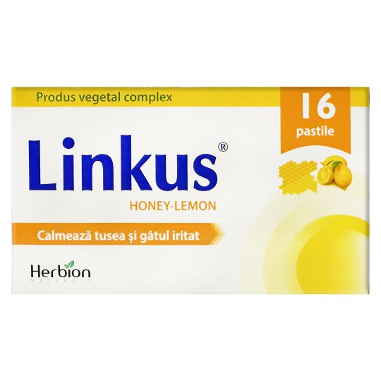 Линкас (таблетки для рассасывания медово-лимонные) 16шт