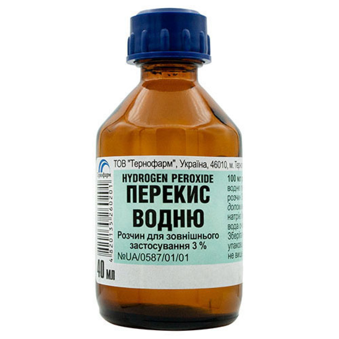 Розчин перекису водню для зовнішнього застосування 3% 40ml/1.35 Fl Oz - Ternopharm