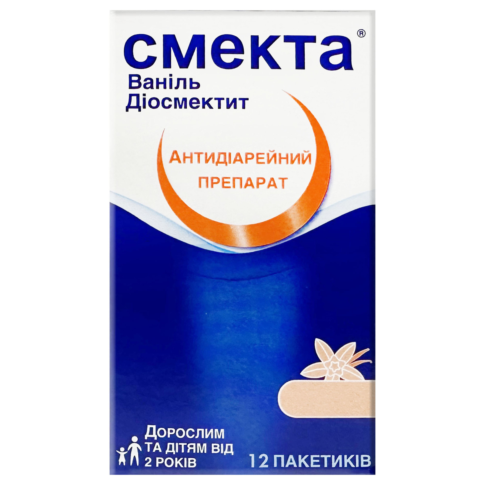 Порошок Smecta для оральної суспензії зі смаком ванілі (12 sachet x 3g/0.1 Oz)