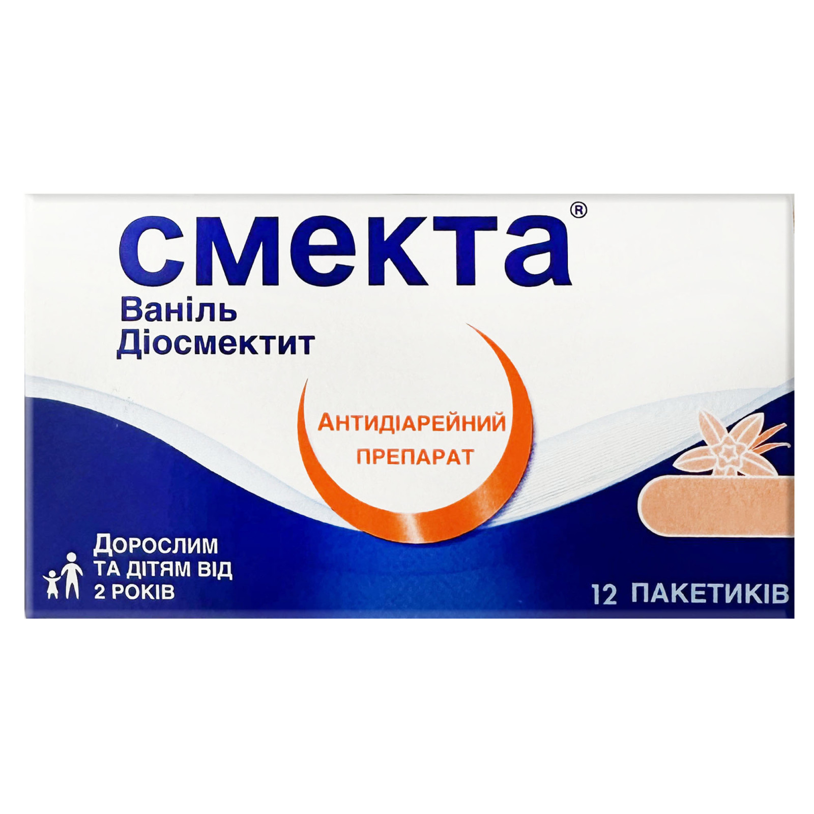 Порошок Smecta для оральної суспензії зі смаком ванілі (12 sachet x 3g/0.1 Oz)