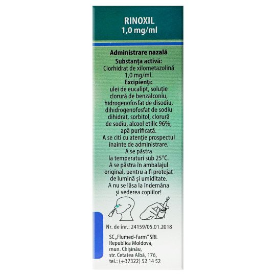 Rinoxil 0.01% Nasal Spray 10ml/0.33 Fl Oz