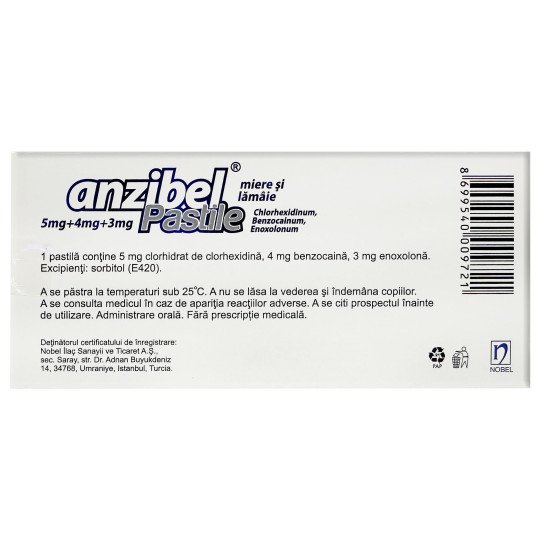 Anzibel (20 lozenges) - Lemon and Honey