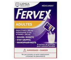 Fervex for Adults (8 sachets) - Lemon Flavor - UPSA