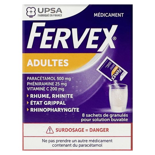 Fervex for Adults (8 sachets) - Lemon Flavor - UPSA Fervex for Adults (8 sachets) - Lemon Flavor - UPSA