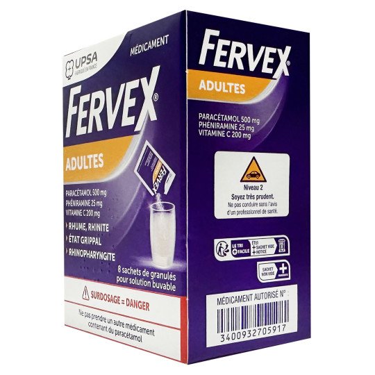 Fervex for Adults (8 sachets) - Lemon Flavor - UPSA Fervex for Adults (8 sachets) - Lemon Flavor - UPSA