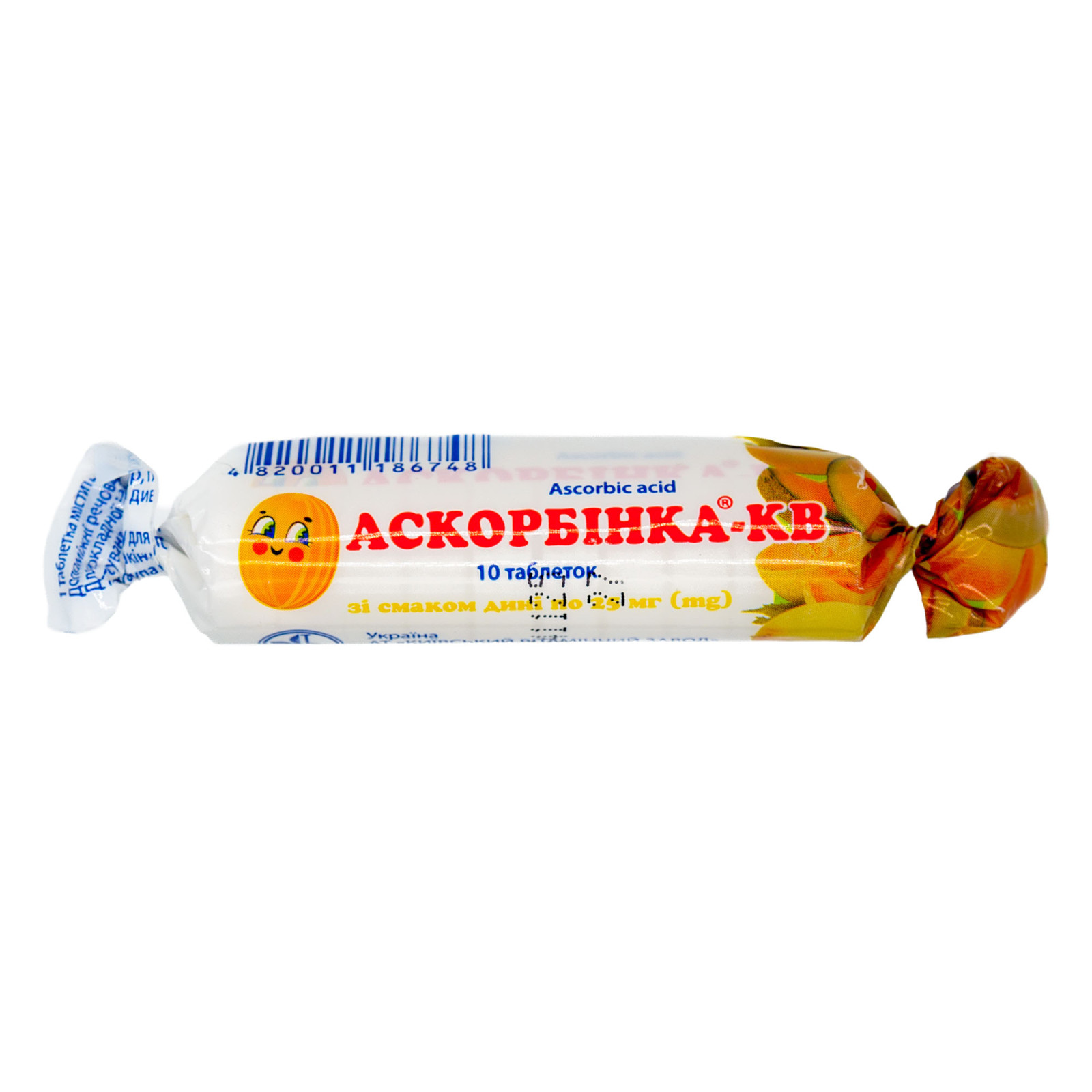 Ascorbic Acid (vitamin C) with Sugar (10 tablets) - Melon Flavor