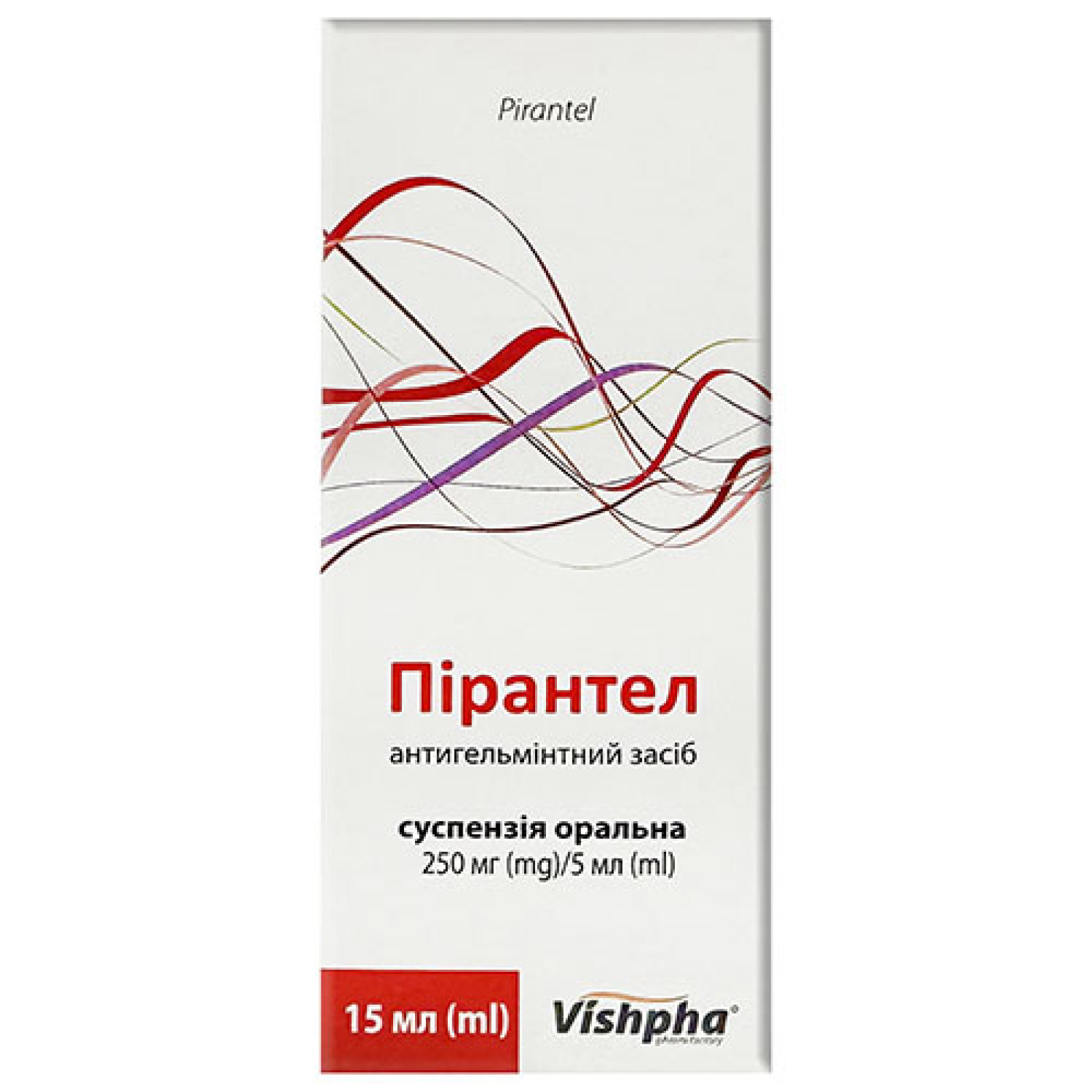 Пірантел Оральна суспензія 250mg/5ml 15ml/0.5 Fl Oz
