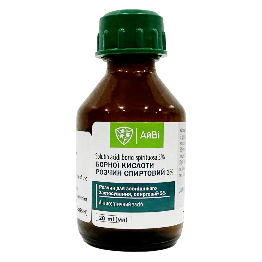 Борна кислота 3% спиртовий розчин 25 мл/0.85 Fl Oz