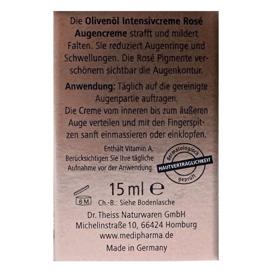 Dr. Theiss MPH -  Крем для Век Интенсивный Olivenol Rose 15мл